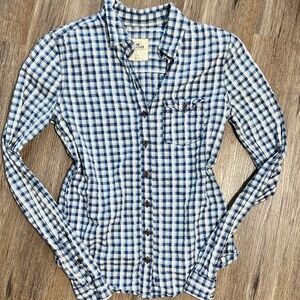 Y2K Hollister Blue Fitted Button Shirt